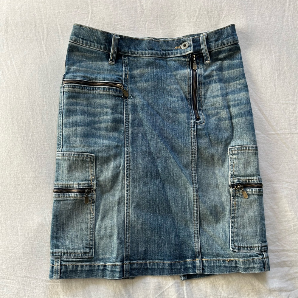 Allen B Vintage Y2K Denim Cargo Skirt